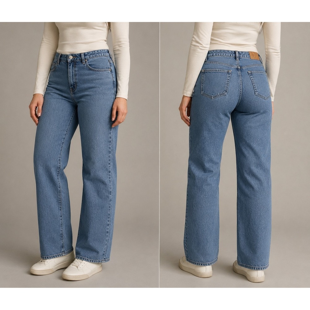 RF Jeans by Klago Womens 18W Light Wash Stretch Straight Leg Jeans Plus Size - Picture 1 of 7